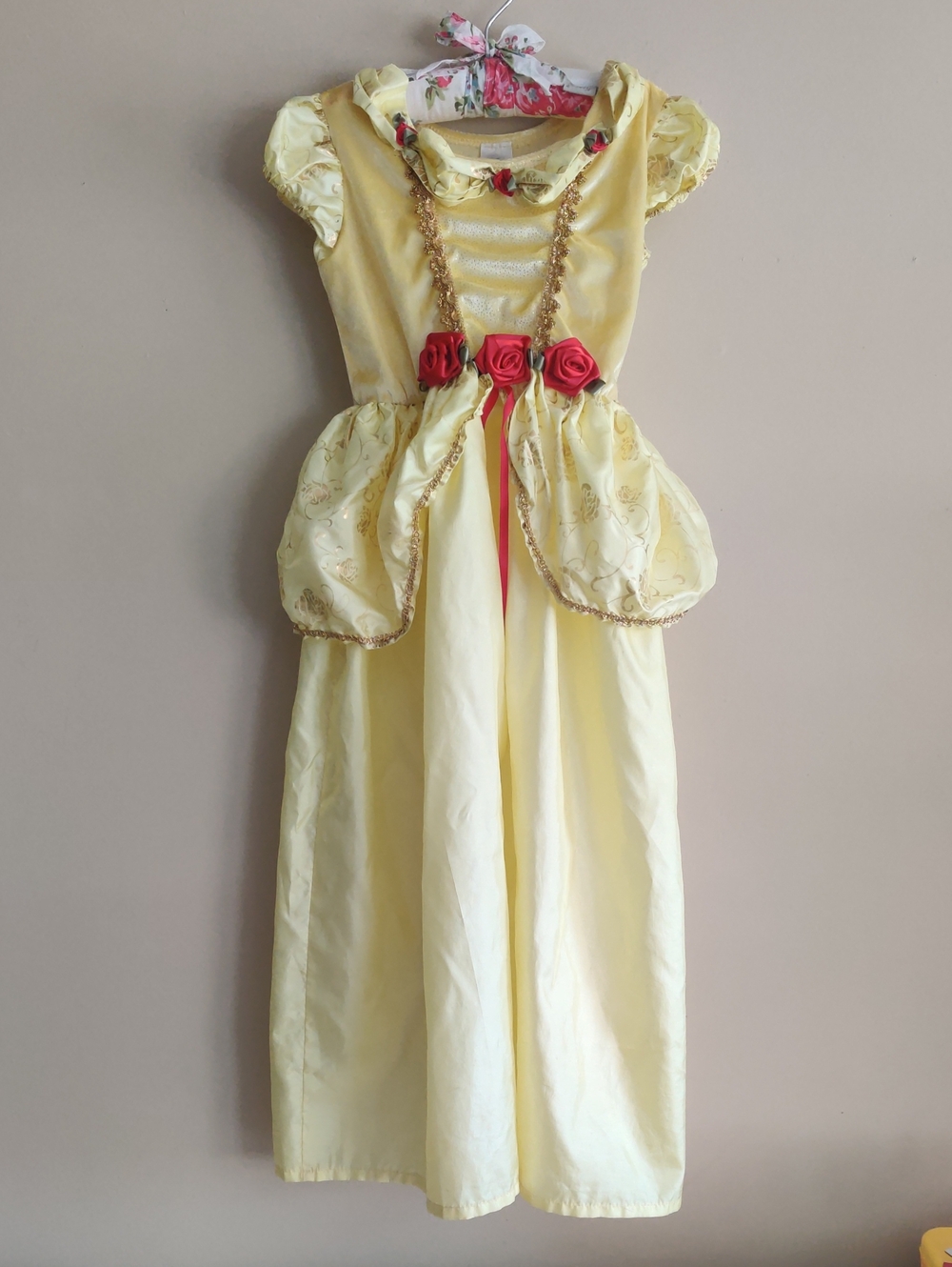 Little Adventures Beauty Dress Girls Yellow & Red Costume Dress Sz Large 5-7